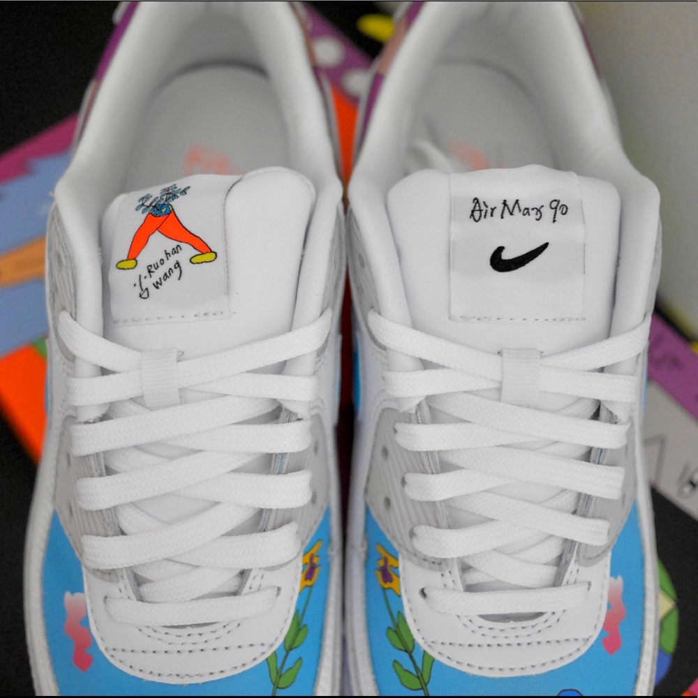 Nike x Ruohan Wang AirMax 90 FlyLeather CZ3992-900 - Picture 4 of 6
